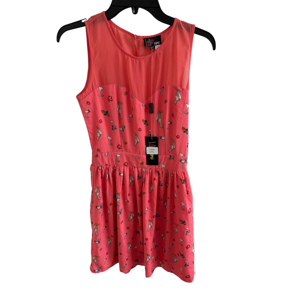 Yumi Coral Printed Dress NWT | Size US 2/4 | Sleeveless Fit & Flare - Picture 3 of 8